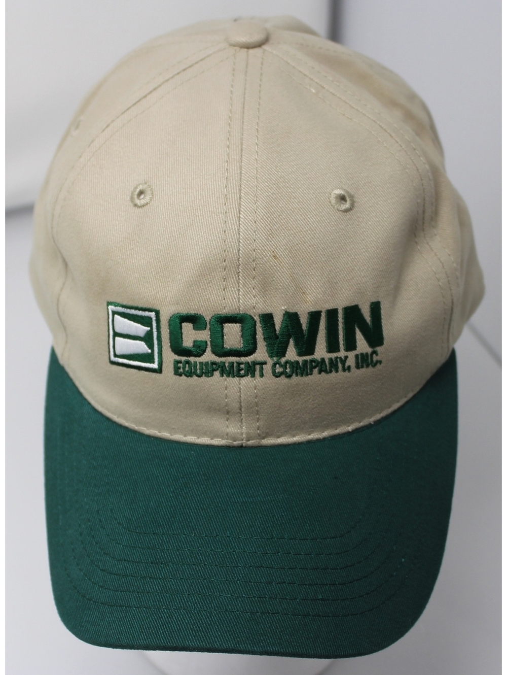 Vintage Cowin Equipment Company Inc BuckleStrapback Cap Graffiti Khaki Green Hat